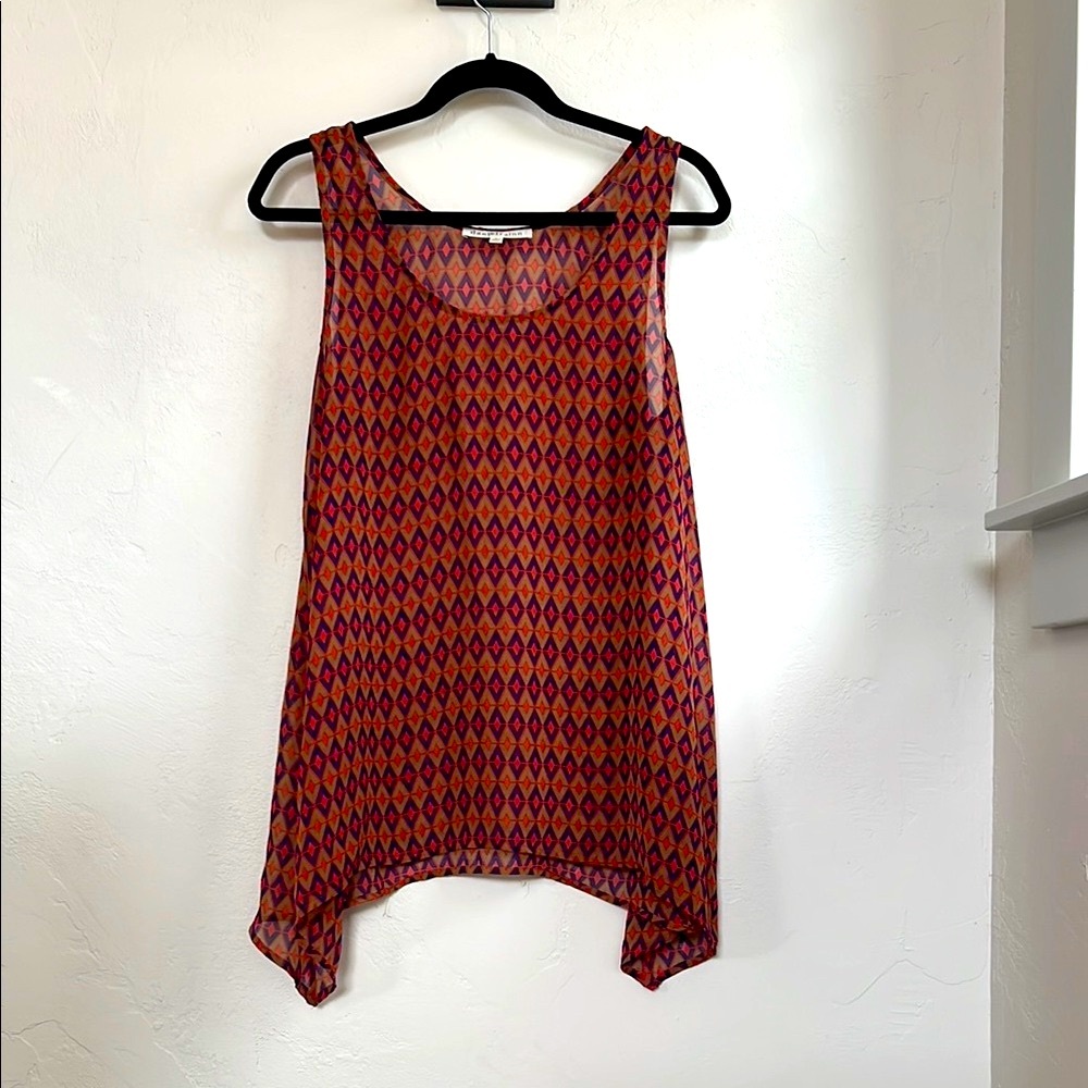 Daniel Rainn Multicolored Asymmetrical Sleeveless Tank Top